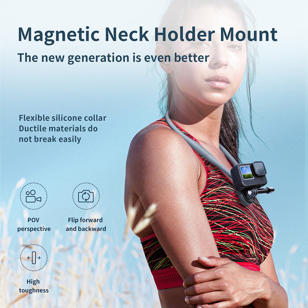TELESIN Smartphone Chest Mount Soft Silicone Magnetic Neck Hold for GoPro Hero 12 11 10 9 8 7 6 5 4 Insta360