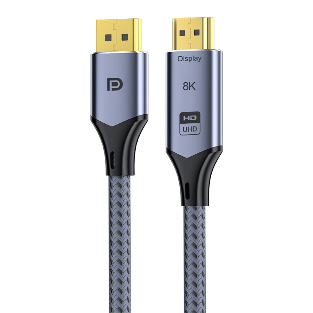 2m Male to Male Adapter DisplayPort to HDMI-Compatible 8K 60Hz DP to HDMI Cable