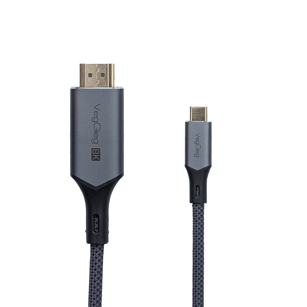 2m USB-C to HDMI Cable 8K@60Hz 4K@120Hz Type C to HDMI-Compatible HDTV Cable
