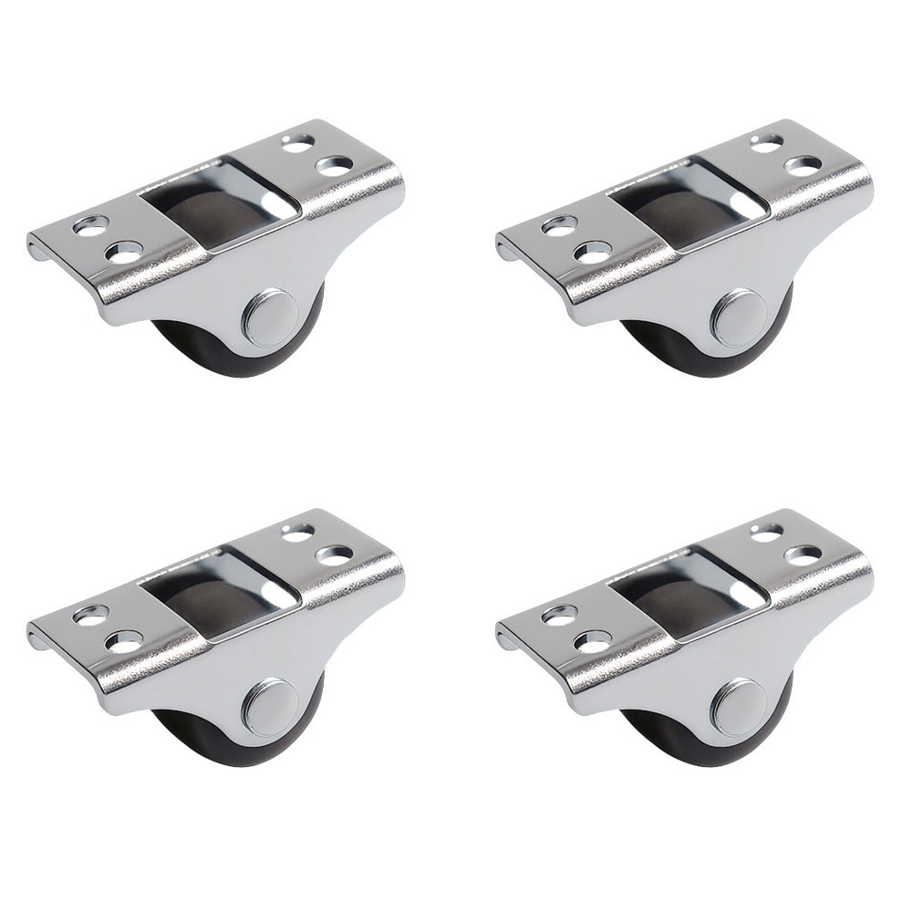 4Pcs 1/2 Inch Mini Fixed Caster Wheels for Furniture Cabinets Under Bed Drawer