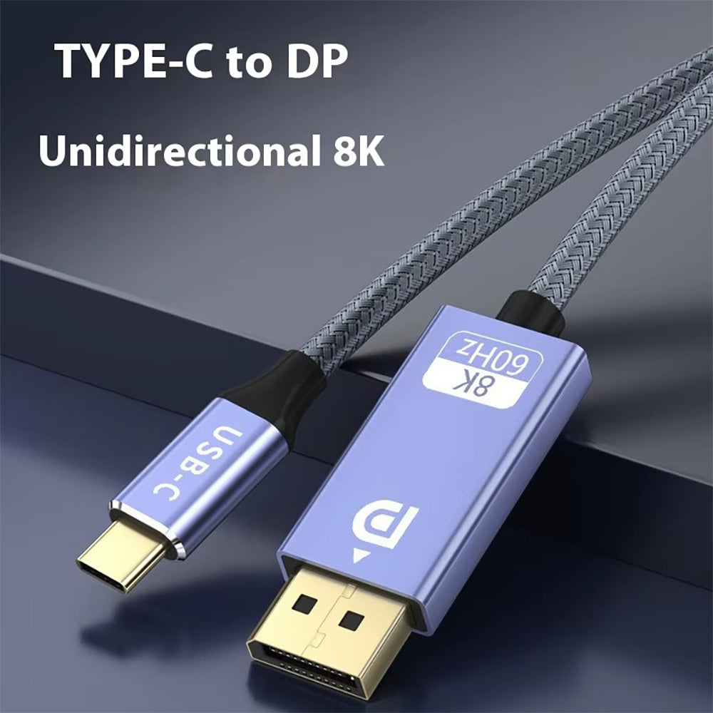 2m USB-C to Dp HD Cable Computer Mobile Phone Connected to Monitor TV 8K60HZ