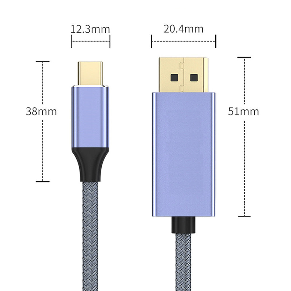 2m USB-C to Dp HD Cable Computer Mobile Phone Connected to Monitor TV 8K60HZ