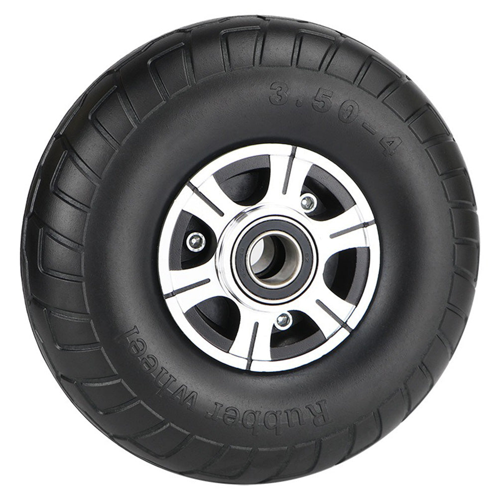 2 Pcs 10 Inch Solid Rubber Tire 3.50-4 Tire and Wheel Flat Free