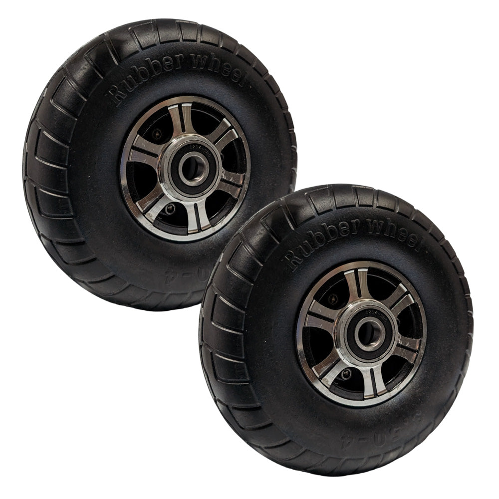 2 Pcs 10 Inch Solid Rubber Tire 3.50-4 Tire and Wheel Flat Free