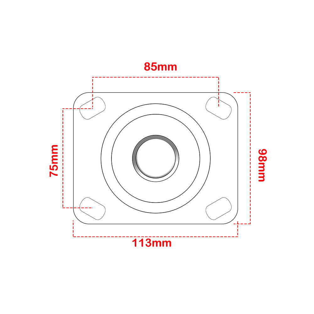 4pcs 4 Inch 100mm Silent Heavy Duty Rubber Swivel Caster Wheels