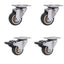 4Pcs 3 in TPR Mute Heavy Duty Furniture Swivel Caster Wheels