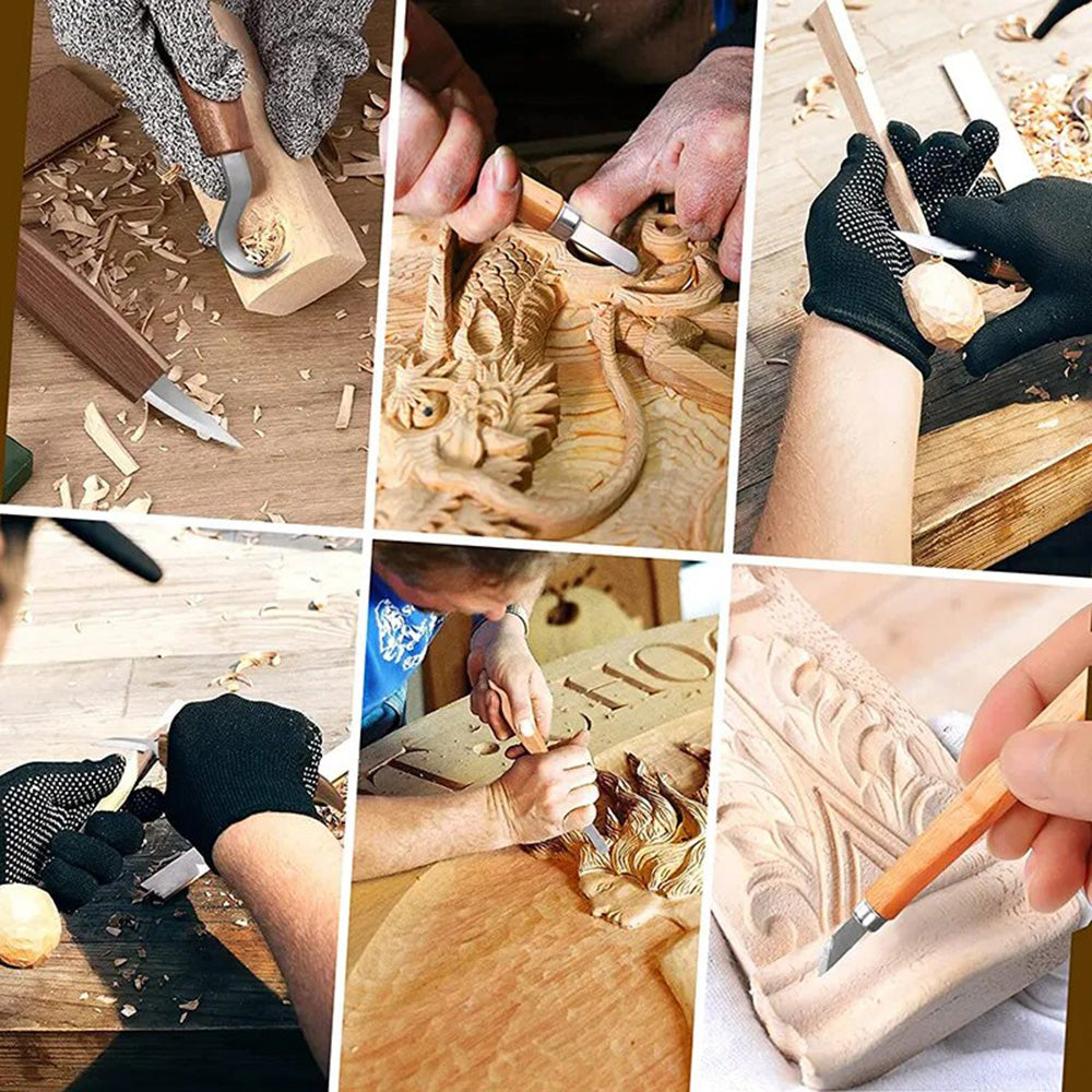 Wood Carving Chisel Cutter Kit Woodworking Whittling Cutter Gouges Tools