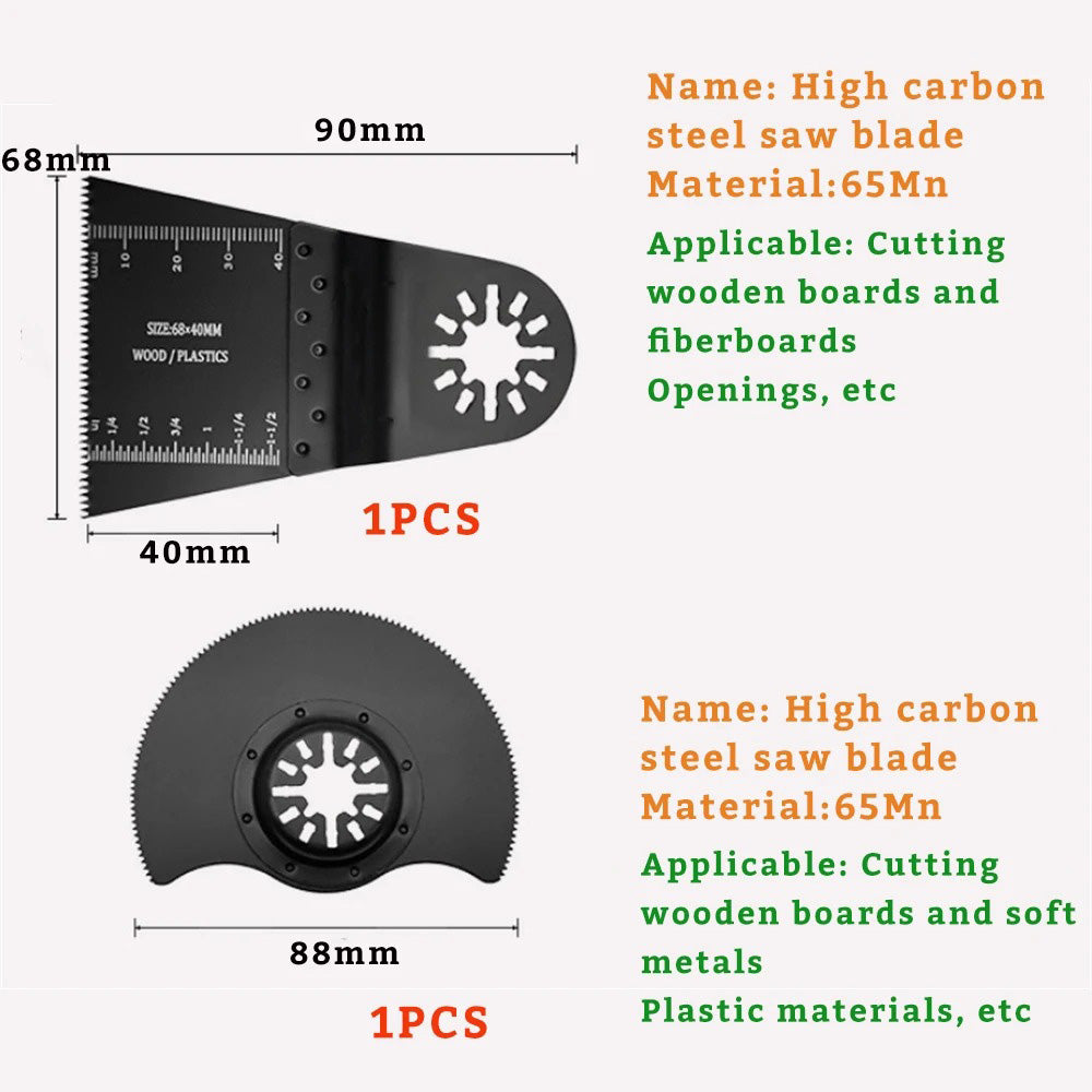 24 Pcs Oscillating Saw Blades High Speed Steel Oscillating Multitool Blades Set
