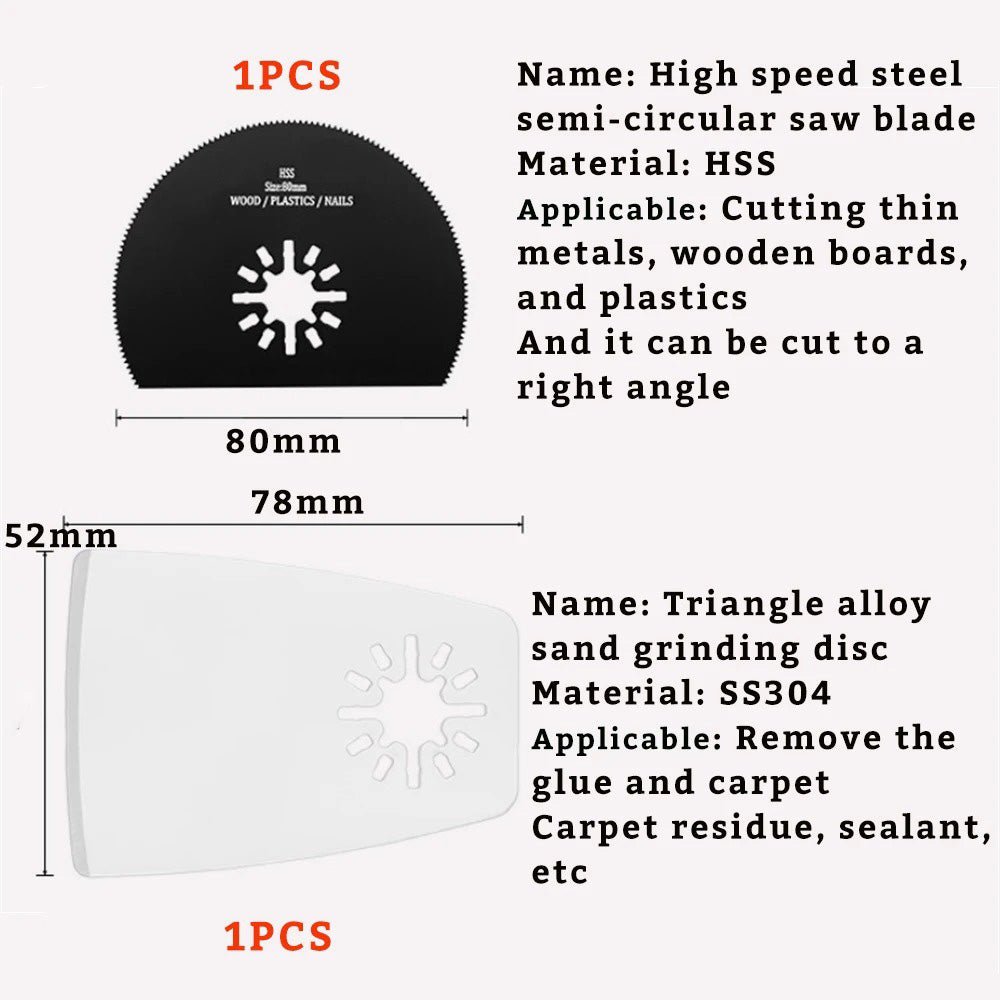 24 Pcs Oscillating Saw Blades High Speed Steel Oscillating Multitool Blades Set