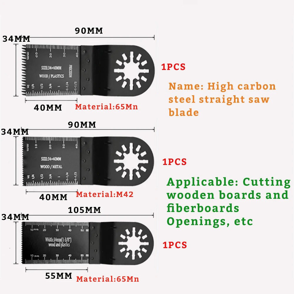 24 Pcs Oscillating Saw Blades High Speed Steel Oscillating Multitool Blades Set