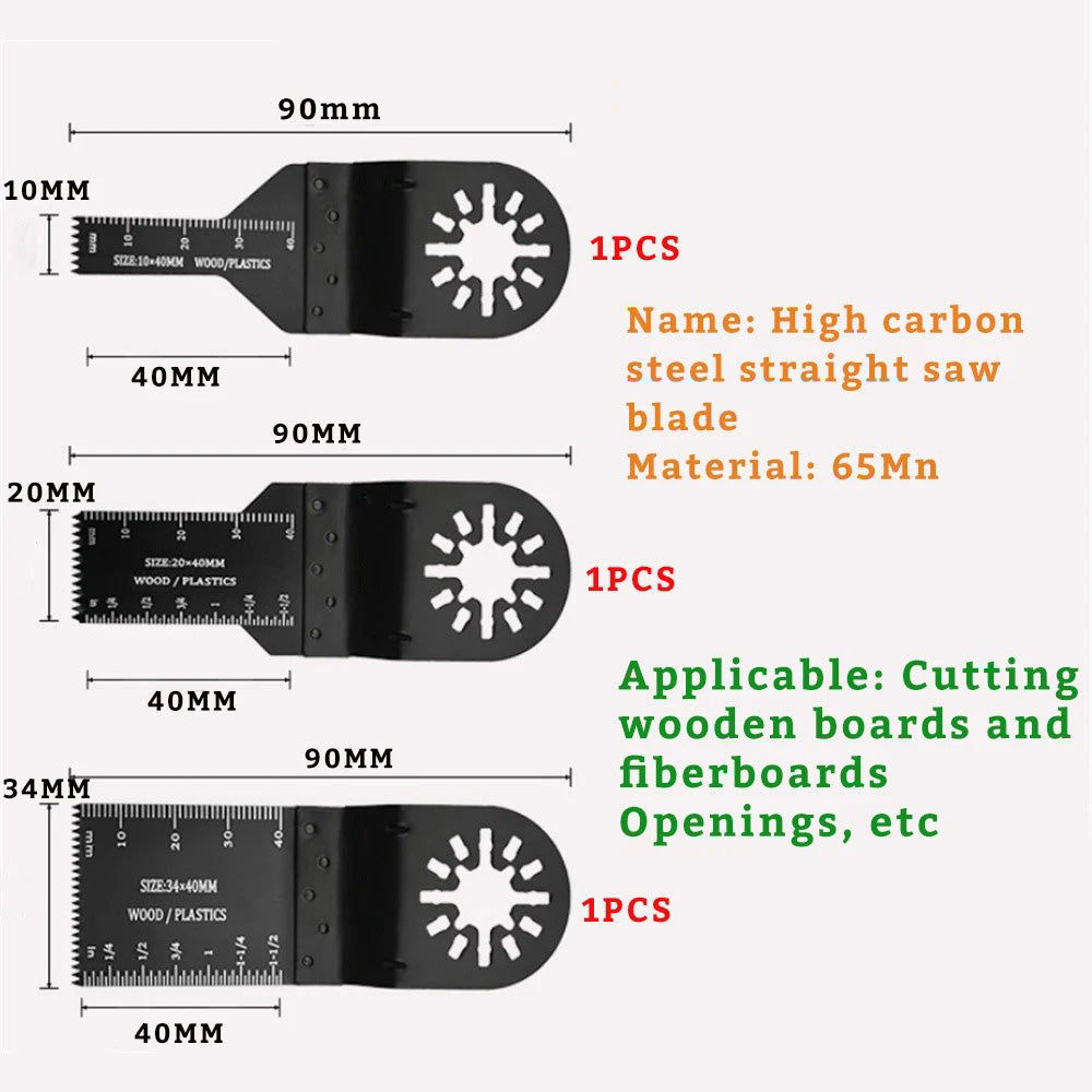 24 Pcs Oscillating Saw Blades High Speed Steel Oscillating Multitool Blades Set