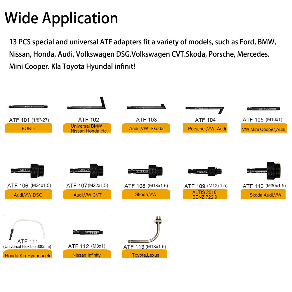 7.5 L Manual Automatic Transmission Fluid Replacement Oil Filler Tools