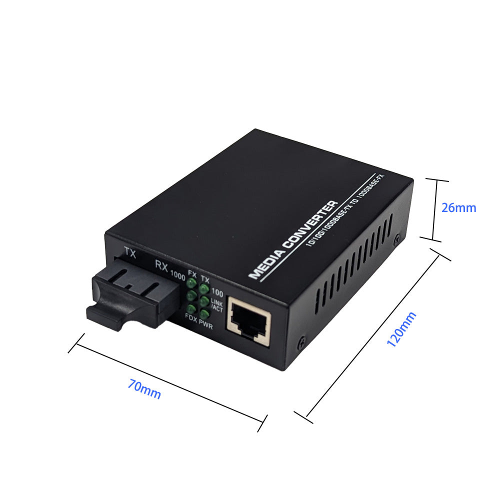 SM Duples Fibres 40KM 1310nm 10/100/1000M Media Converter