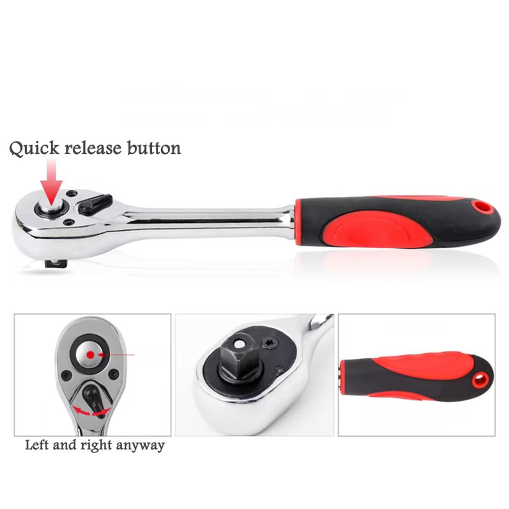 72 Teeth Ratchet Socket Wrench Tools 1/4