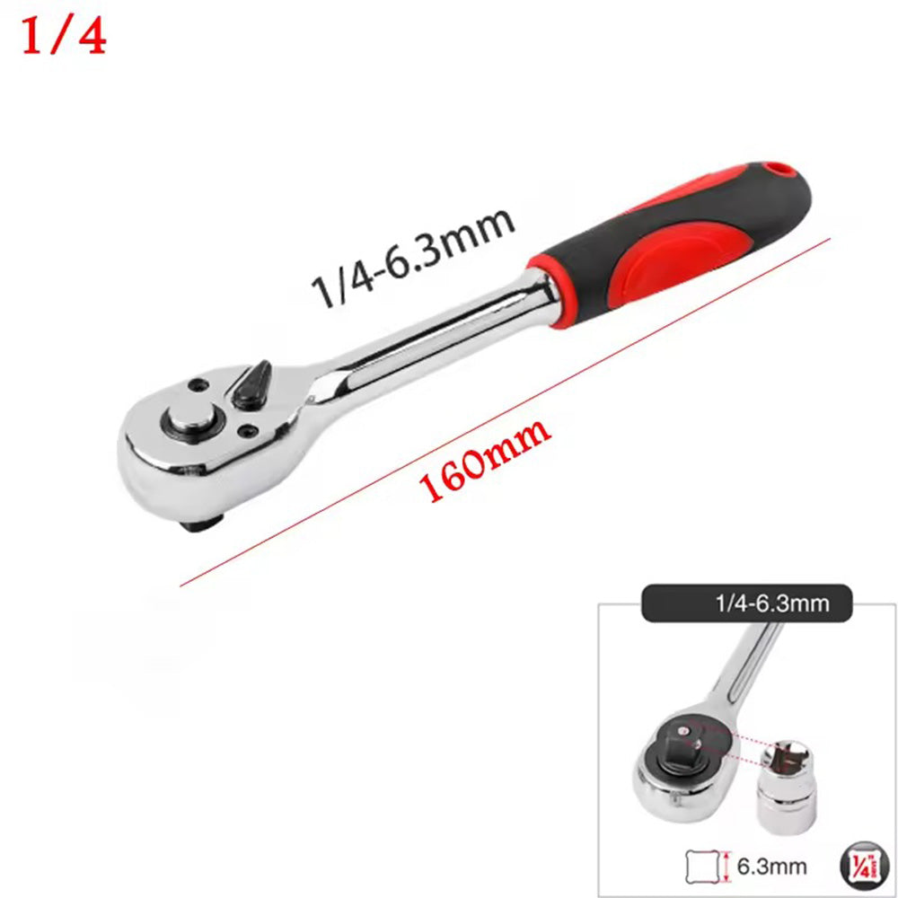 72 Teeth Ratchet Socket Wrench Tools 1/4
