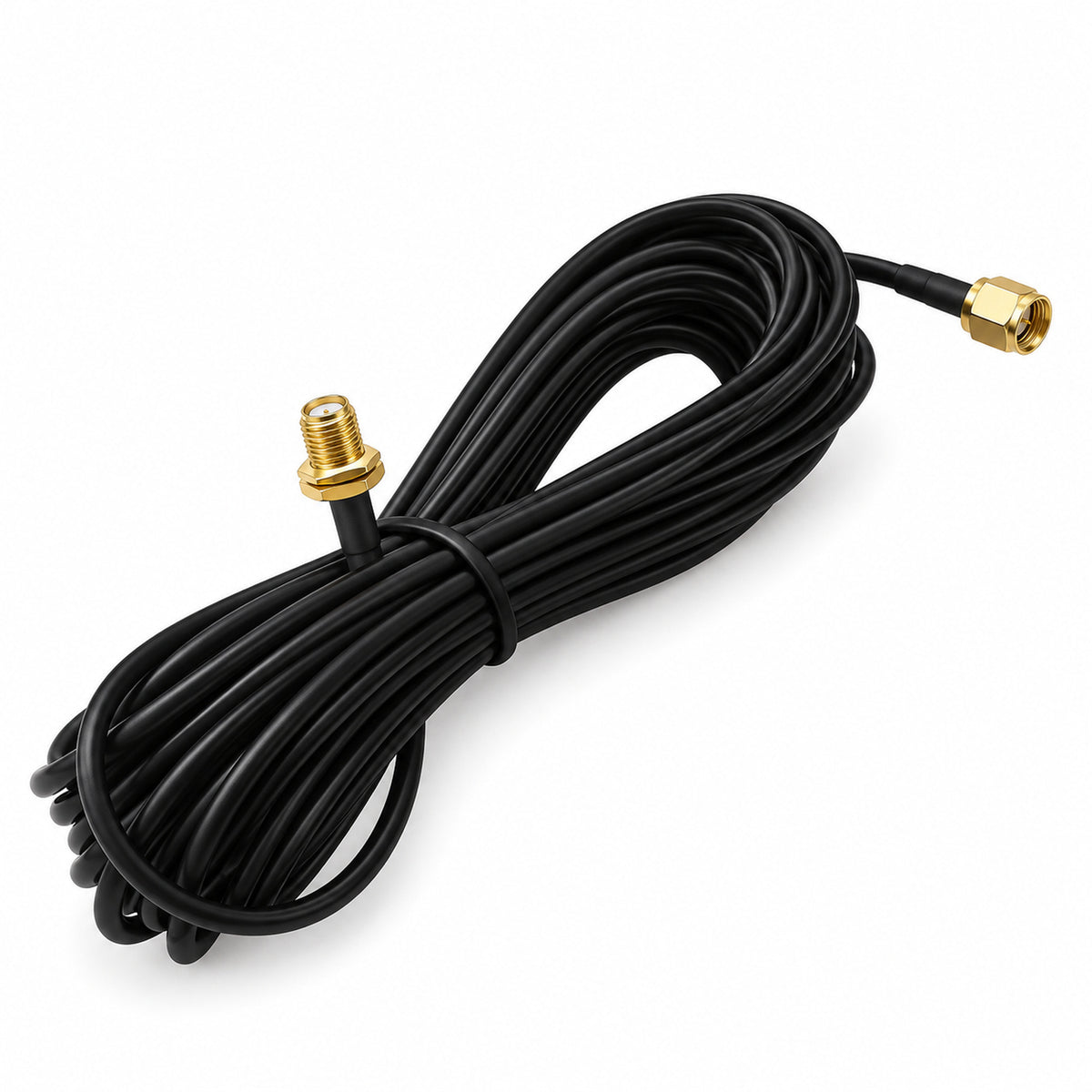5m RG174 SMA Male to Female Coaxial RF Extension Cable Antenna Lead Black