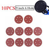 10 Pcs 9 inch Sandpaper 225mm 6 Hole Disc Polishing Tool