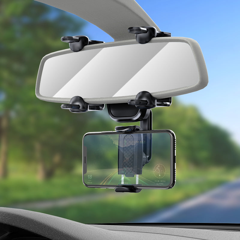 Phone Holder Rear-view Mirror Mount Rotation For Car