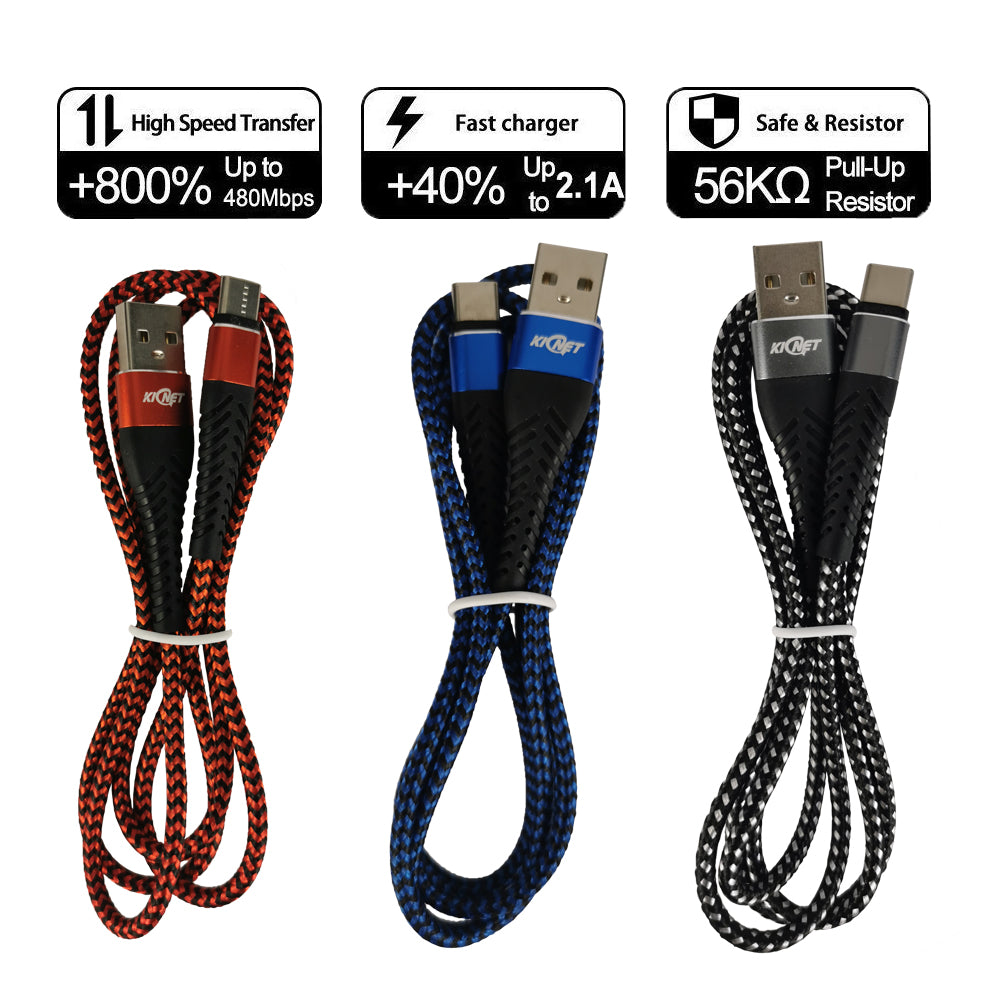 Type-C to USB Durable nylon Mermaid Charger Cable