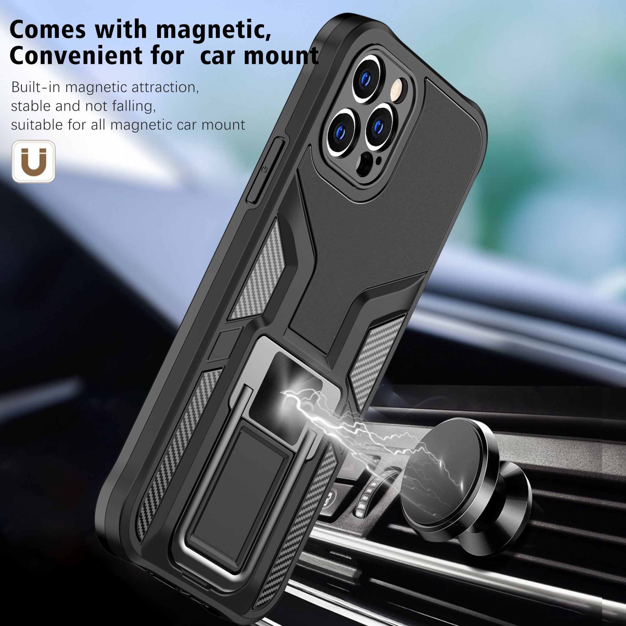 Magnetic Shockproof Heavy Duty Mobile Case for iPhone12 Pro