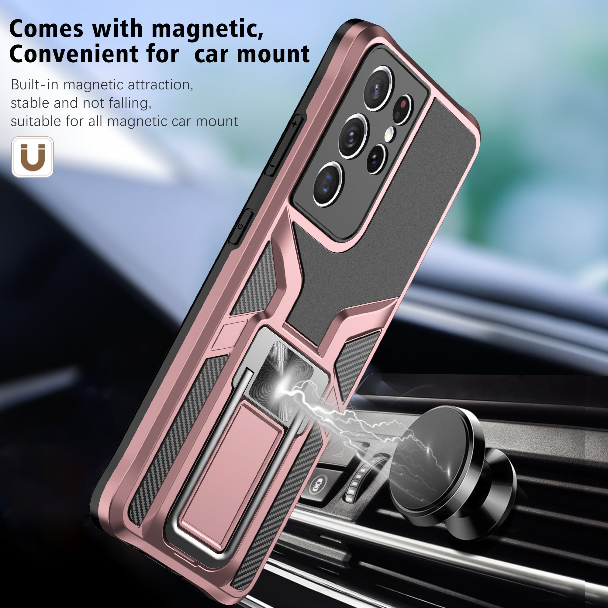 Magnetic Shockproof Heavy Duty Mobile Case  for Samsung Galaxy S21 Ultra