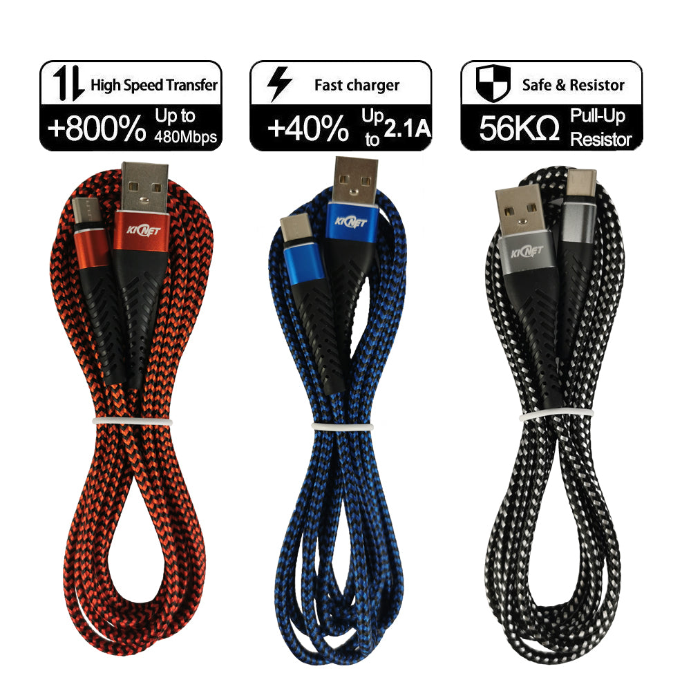 Type-C to USB Durable nylon Mermaid Charger Cable