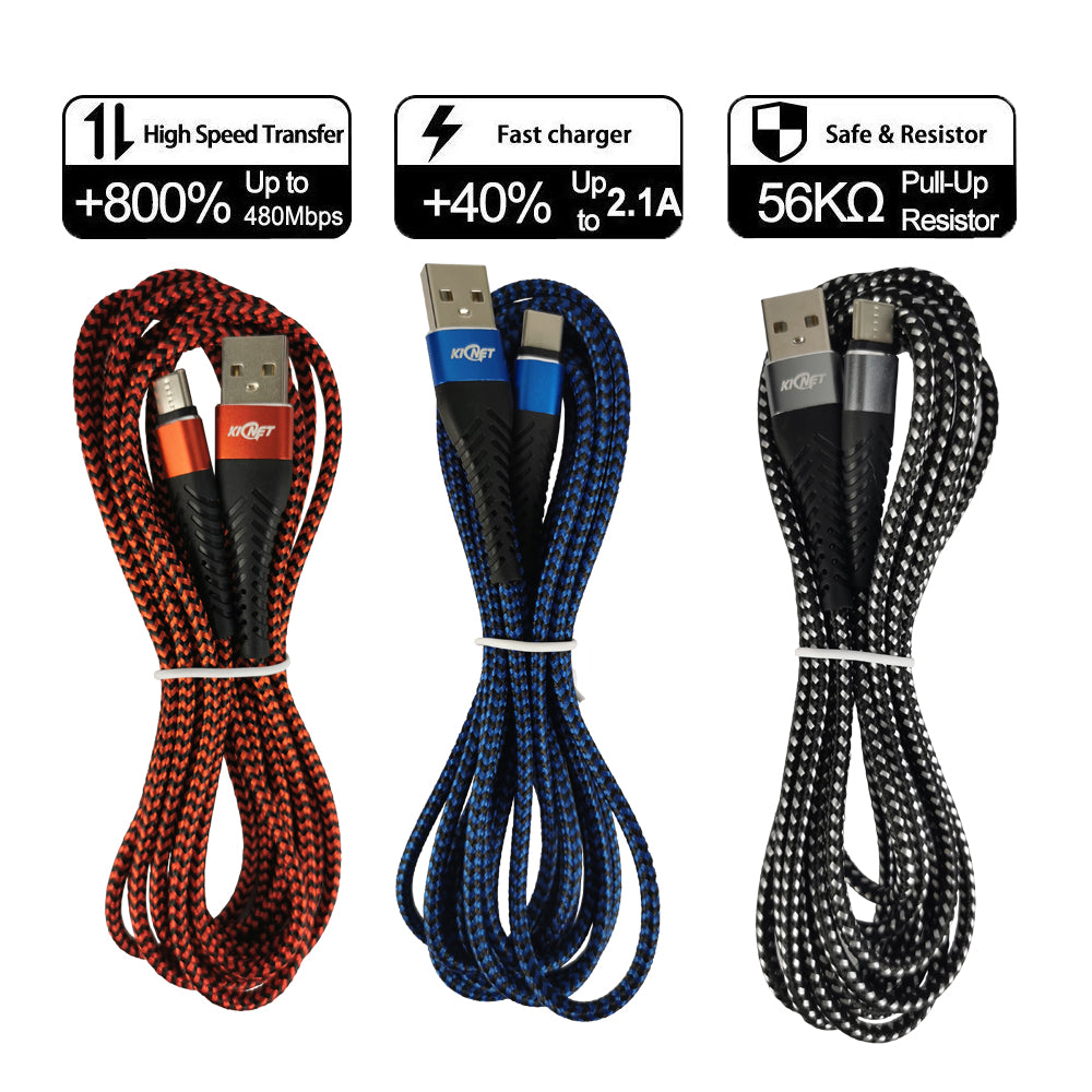 Type-C to USB Durable nylon Mermaid Charger Cable