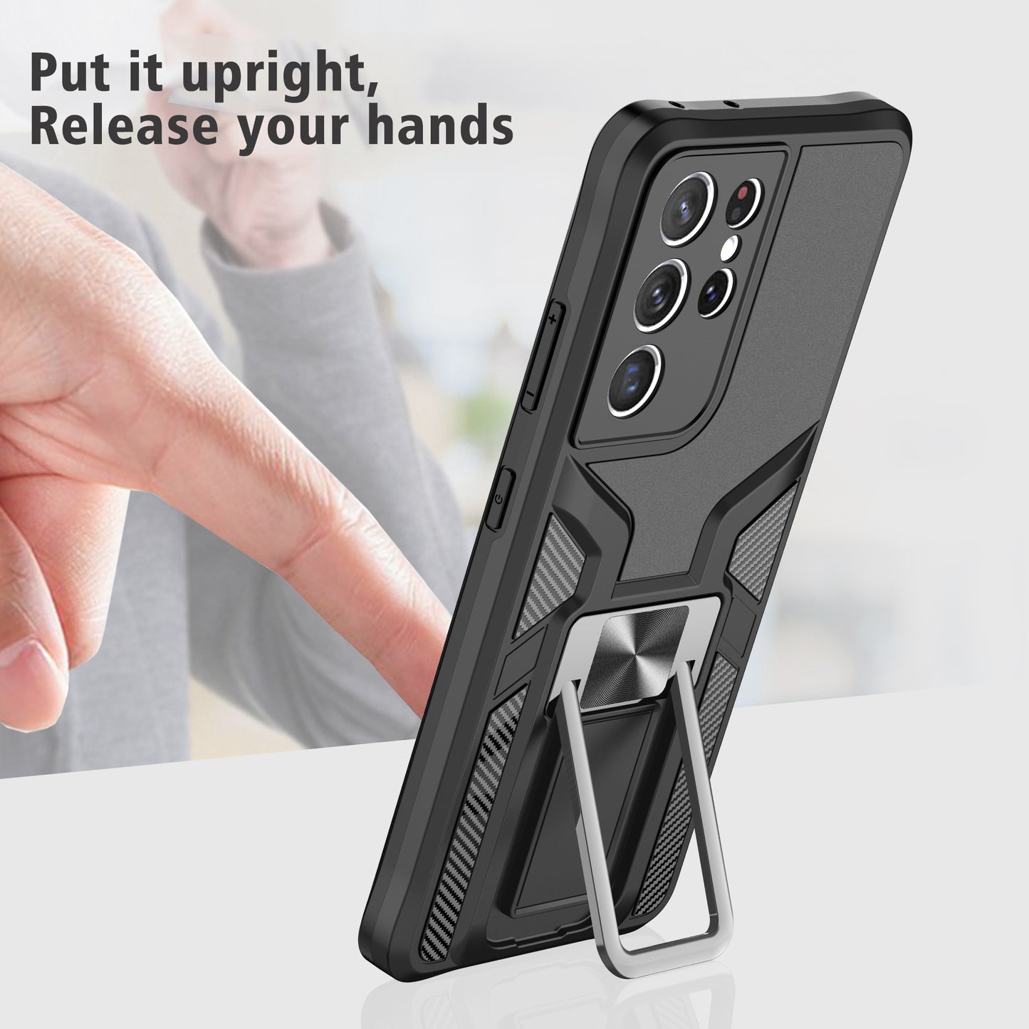 Magnetic Shockproof Heavy Duty Mobile Case for Samsung Galaxy S21 Ultra