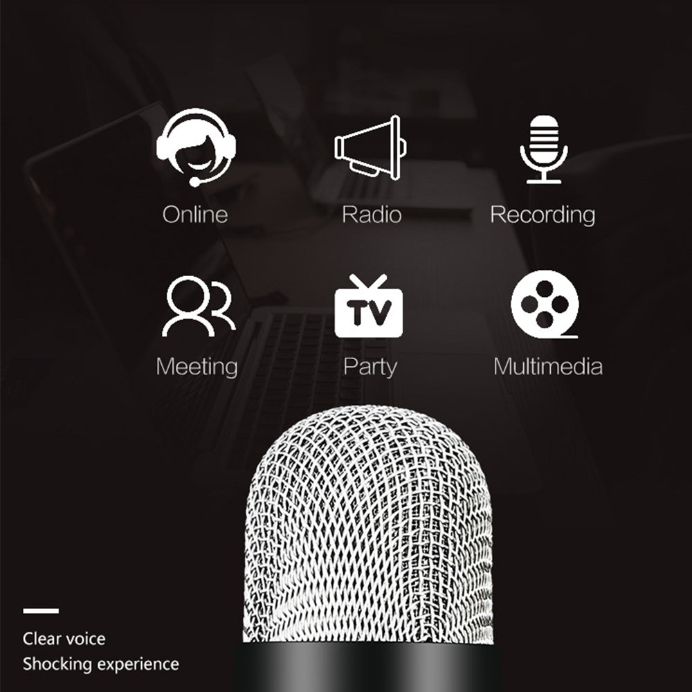 High Quality Computer PC Laptop USB Microphone with stand for Video Recording streaming