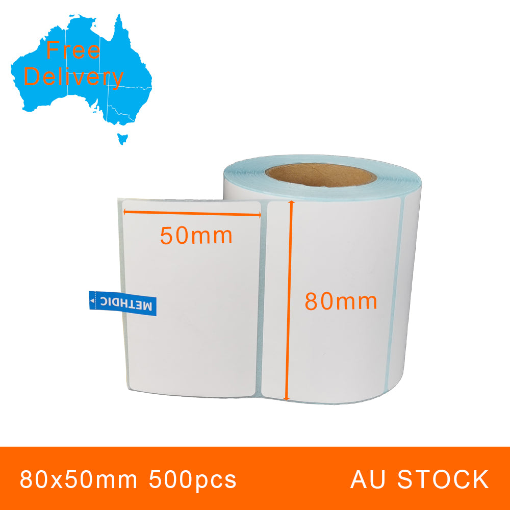 8 Rolls 80x50mm 500pcs High Quality Direct Thermal Labels