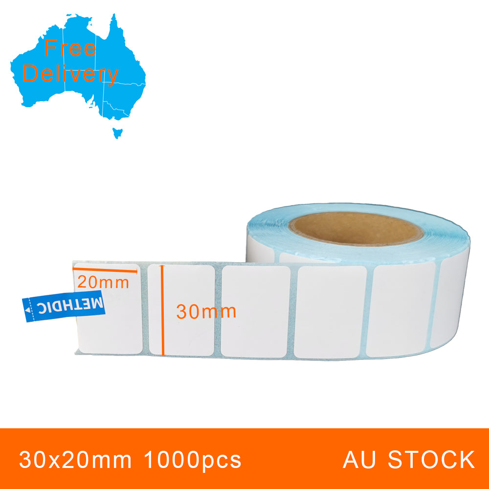 5 Rolls 30x20mm 1000pcs High Quality Direct Thermal Labels
