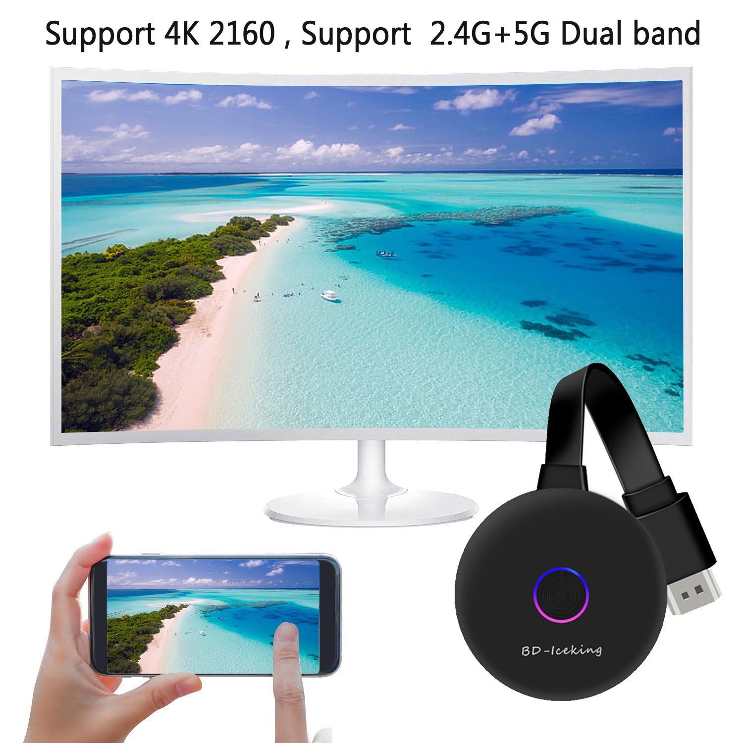 1080P 4K 2.4G+5G Dual Band Wireless Display Dongle Ultra