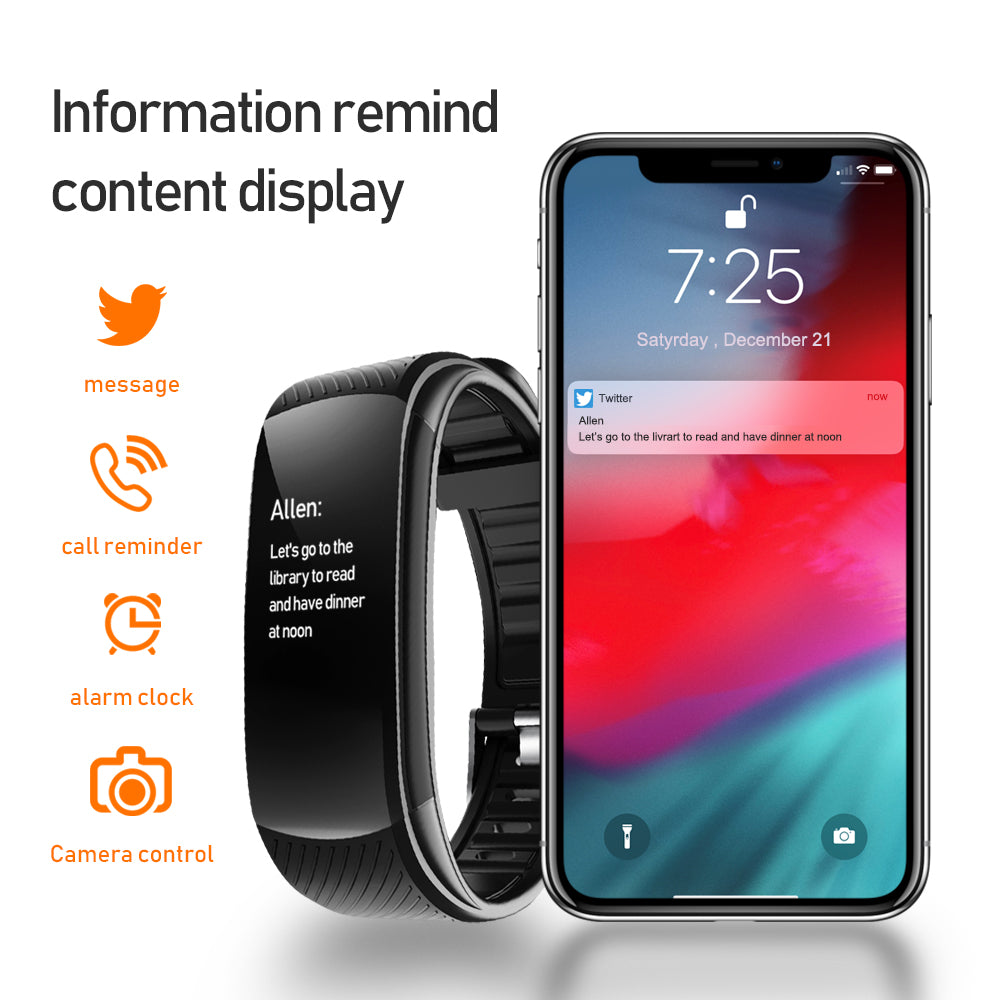 C5S Smart Bracelet Bluetooth Waterproof Blood Pressure Heart Rate for IOS Android