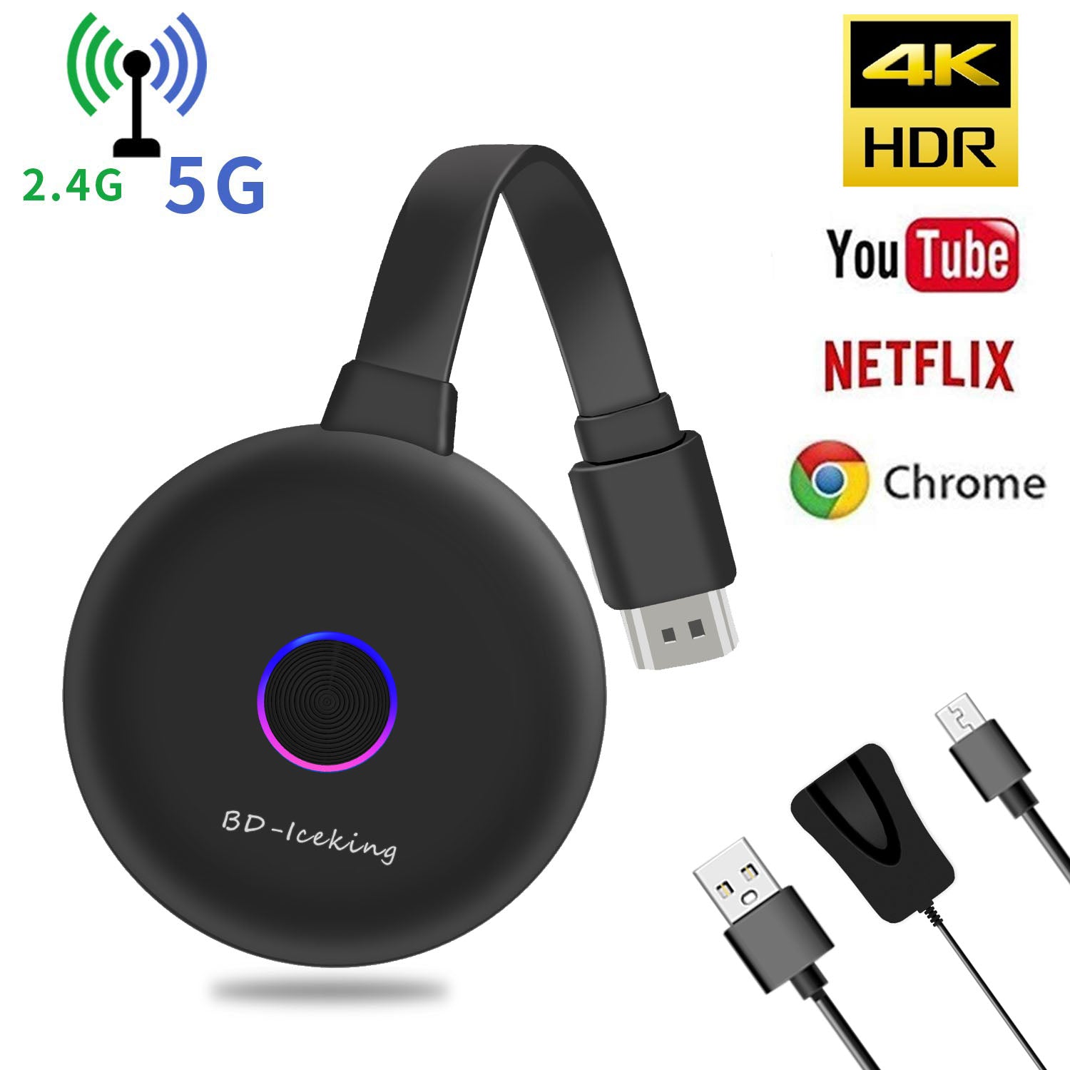 1080P 4K 2.4G+5G Dual Band Wireless Display Dongle Ultra