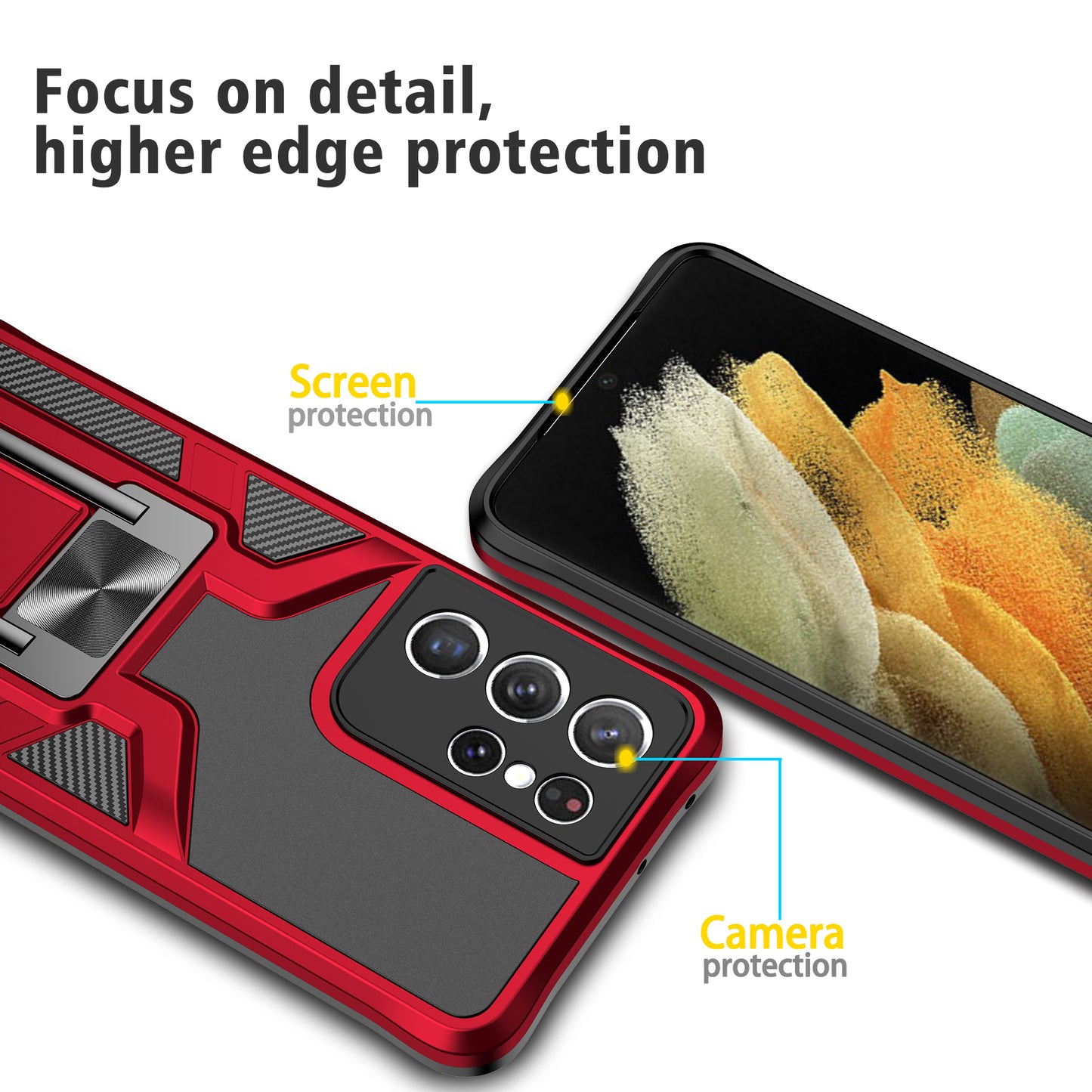 Magnetic Shockproof Heavy Duty Mobile Case for Samsung Galaxy S21 Ultra