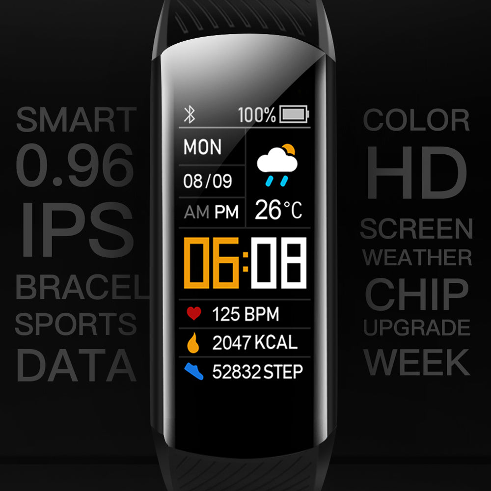 C5S Smart Bracelet Bluetooth Waterproof Blood Pressure Heart Rate for IOS Android