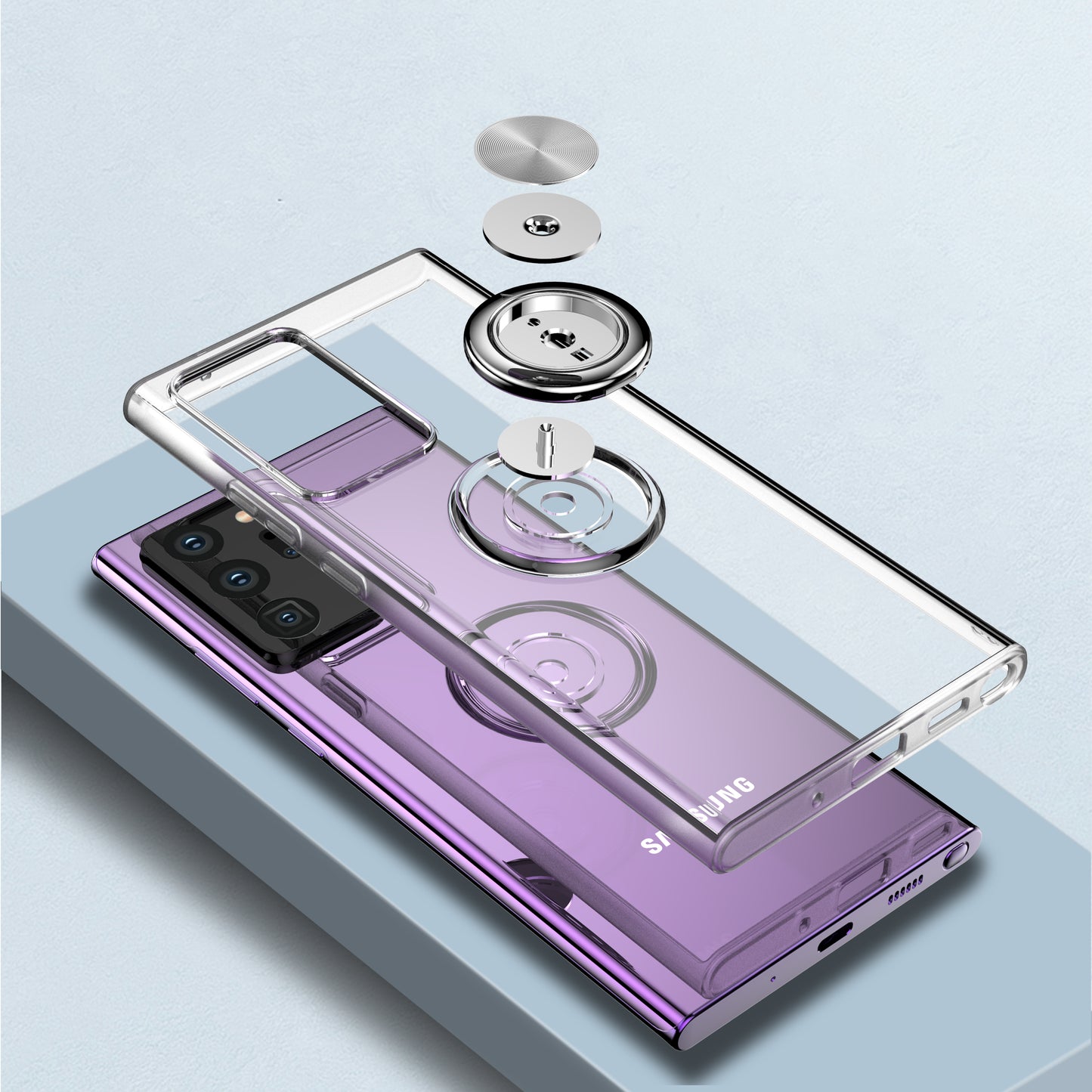 Finger Ring Rotatable Mobile Case for Samsung Note20 Ultra