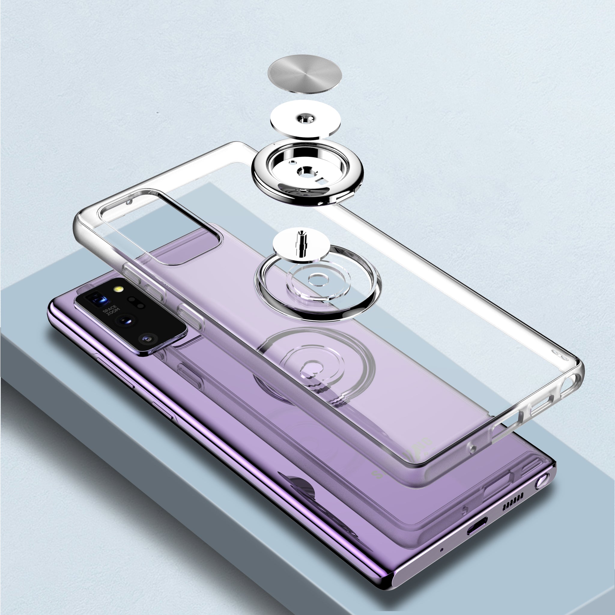 Finger Ring Rotatable Mobile Case for Samsung Note20