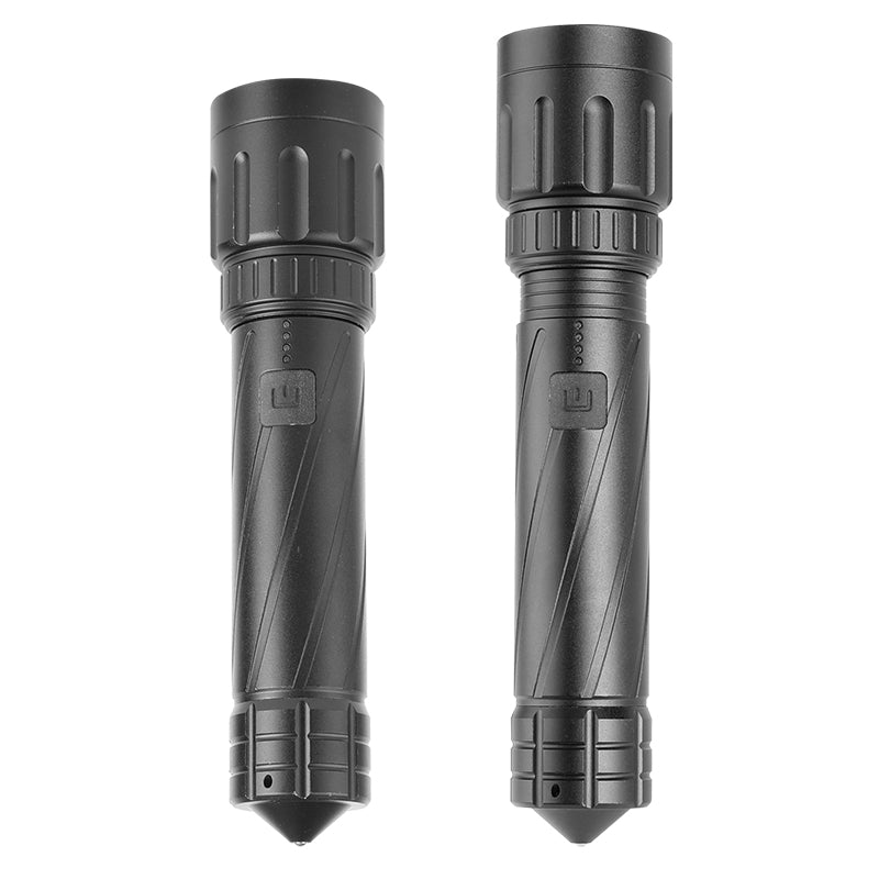 Multifunctional Flashlight Telescopic Type-C Reversible Charging Zoom LED Torch with Broken Window Emergency Life Hammer