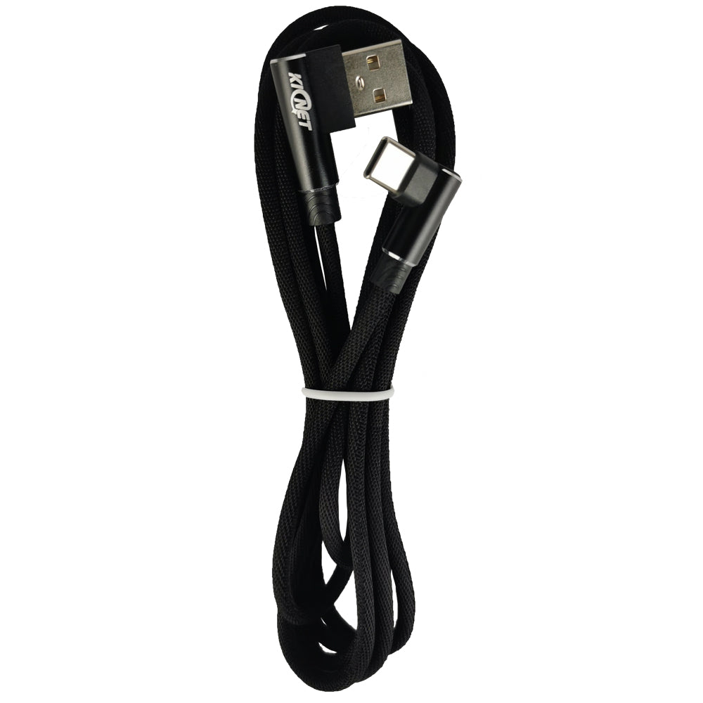 Type-C to USB Double Elbow Cotton Linen  Charger Cable