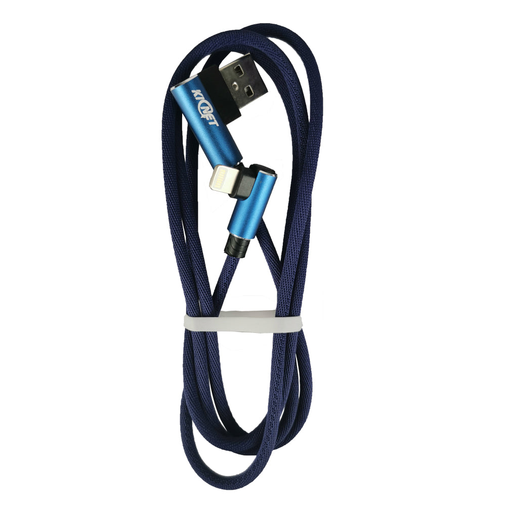 USB Double Elbow Cotton Linen Charger Cable For iphone ipad