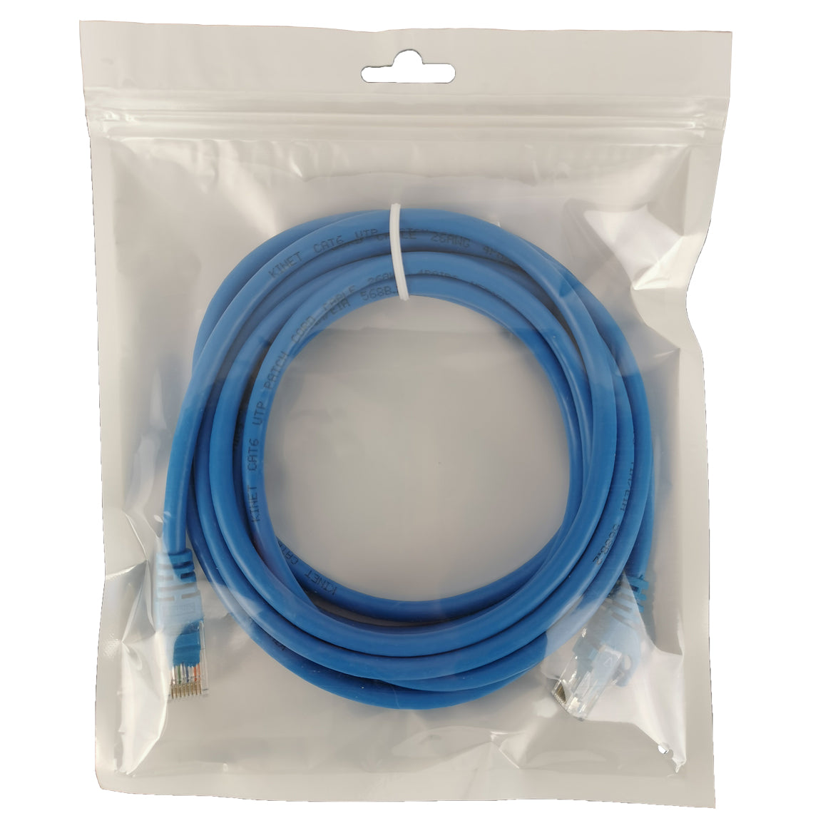Câble patch réseau RJ45 plat InLine®, U/UTP, Cat.6, bleu, 3m