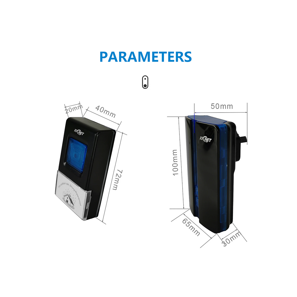 D3333 Waterproof Plug-in Receiver Long Range Wireless Doorbell