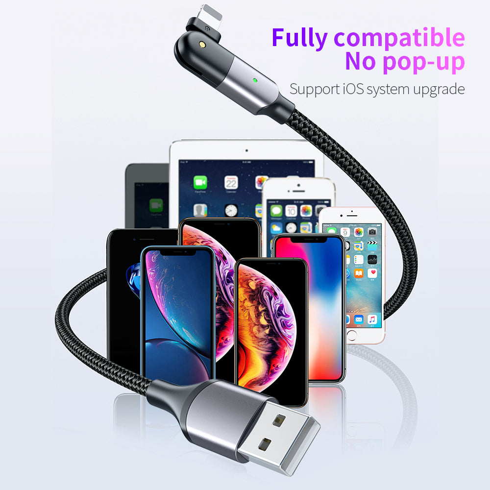 Rotating Elbow USB to Lightning 1.2m Mobile Phone Charger Cable