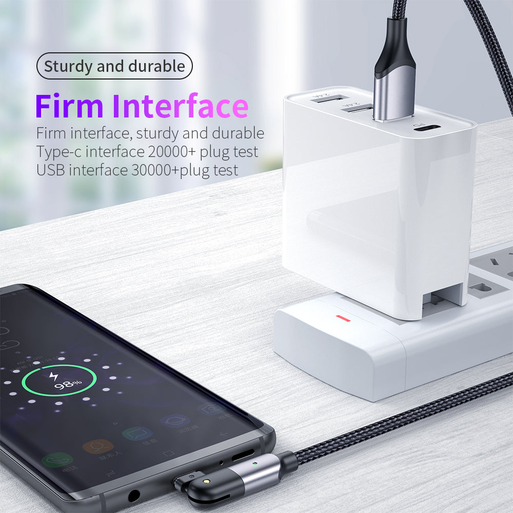 Rotating Elbow USB to Type-C 1.2m Mobile Phone Charger Cable