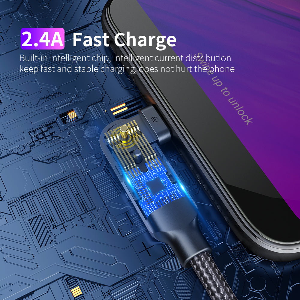 Rotating Elbow USB to Micro USB 1.2m Mobile Phone Charger Cable