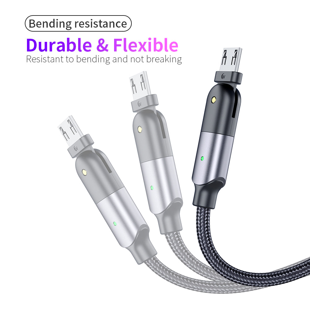 Rotating Elbow USB to Micro USB 1.2m Mobile Phone Charger Cable