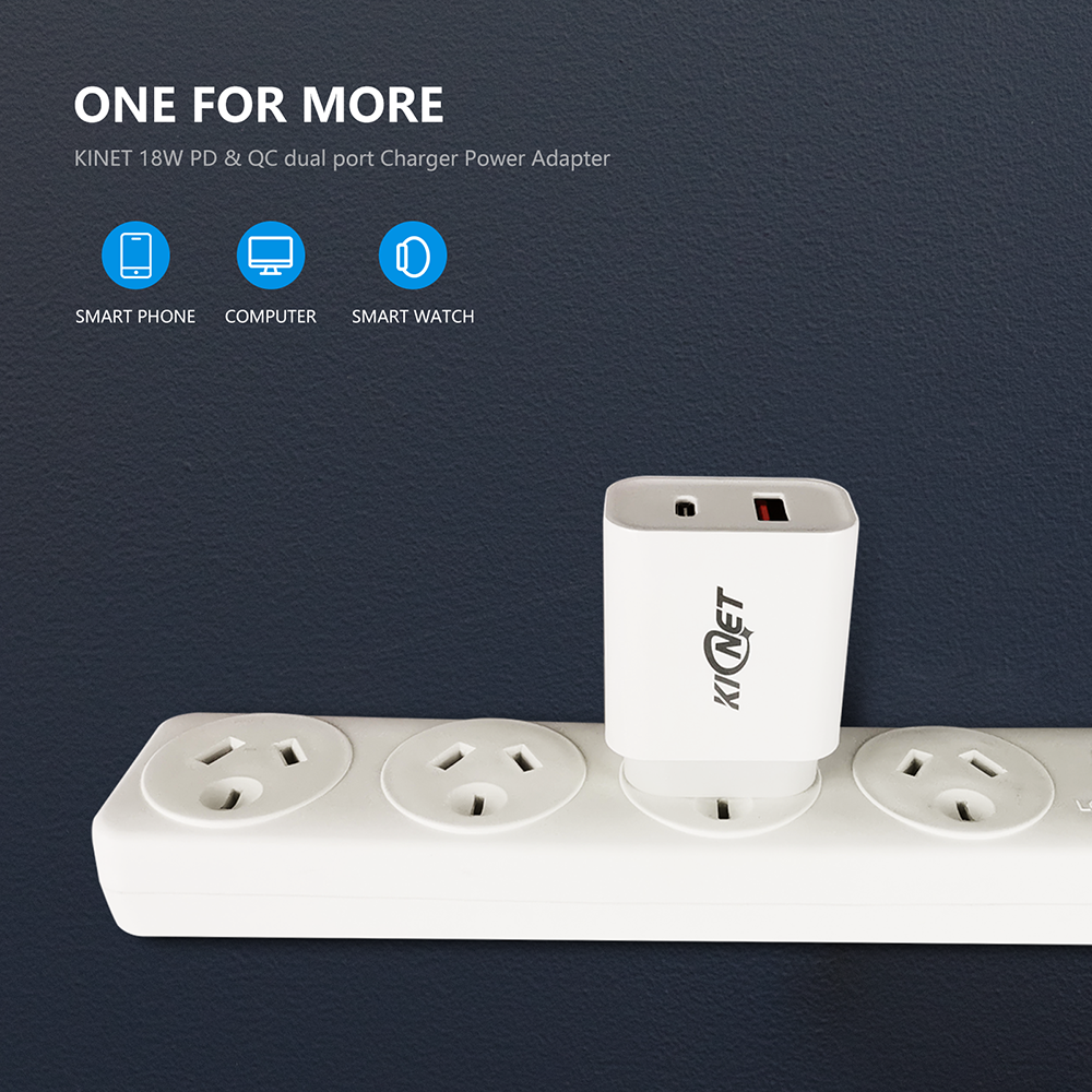 KINET 18W PD & QC dual port Charger Power Adapter