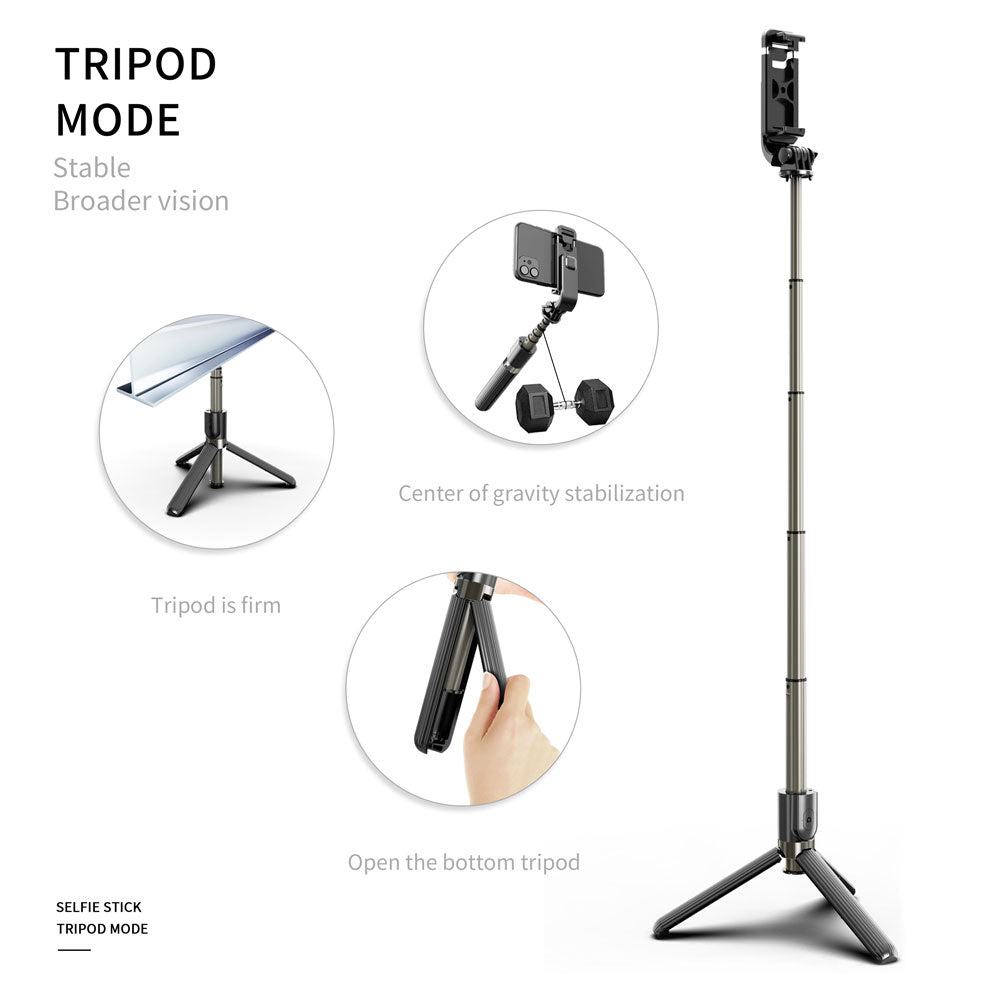 L03 360 Degree Rotating Wireless Portable Selfie Stick Tripod For Mobile & PanTilt