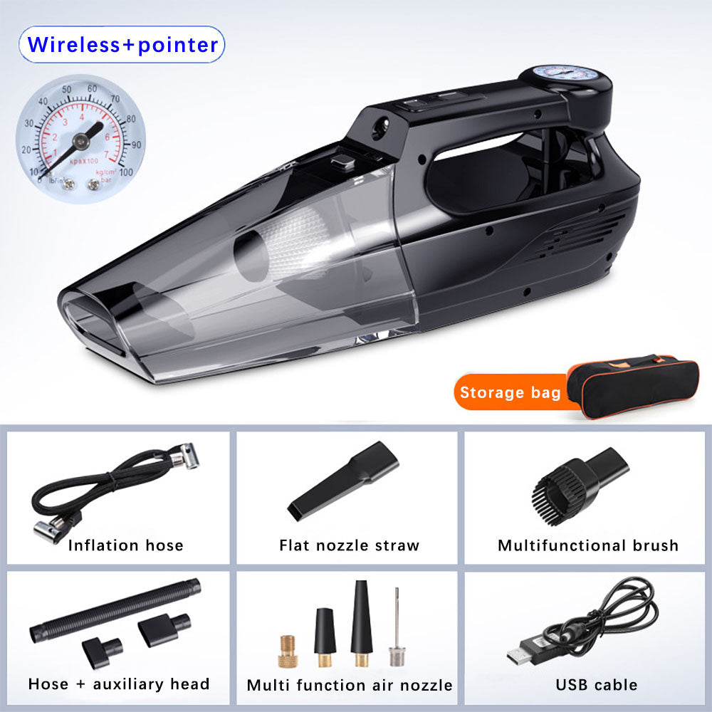 4 in 1 Car Vacuum Cleaner Powerful Vaccuming Tire Air Lighting Monitor Tire Pressure